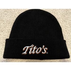 Tito's Vodka - Beanie - Black with White and Orange embroidery